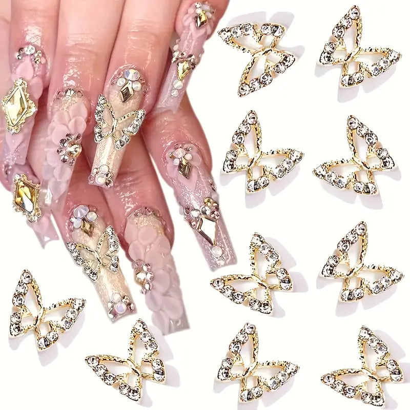 3D Butterfly Nail Charms (Gold)