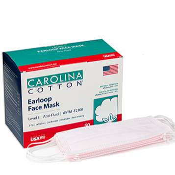 Carolina Cotton Face Mask - Pink (Case of 6)