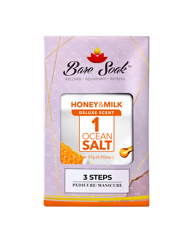 NuRevolution Bare Soak Deluxe Pedicure 3 Step - Honey & Milk (Case 95pk)