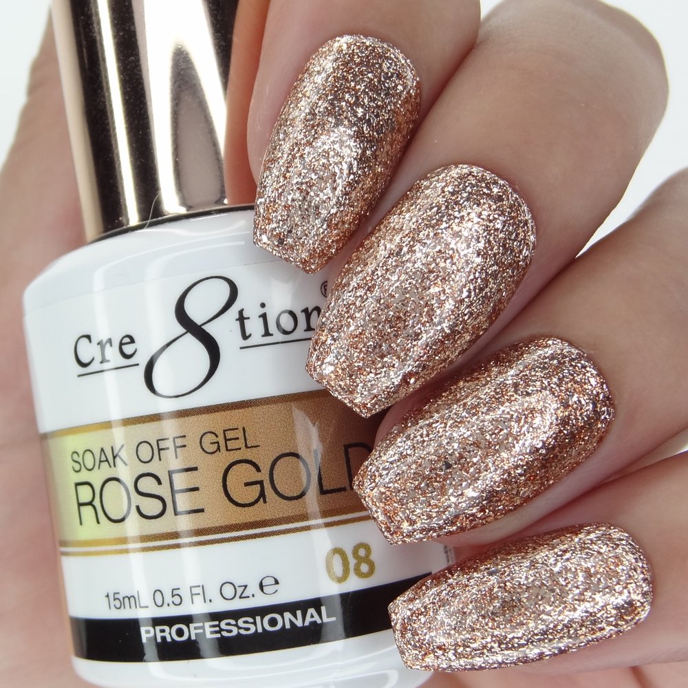 Cre8tion Soak Off Gel Rose Gold 08